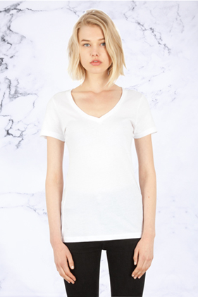 1020 Simplex Women's Combed Cotton Deep V | Mission Imprintables